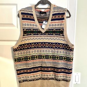 Ralph Lauren Cotton-Linen-Cashmere fair isle vest